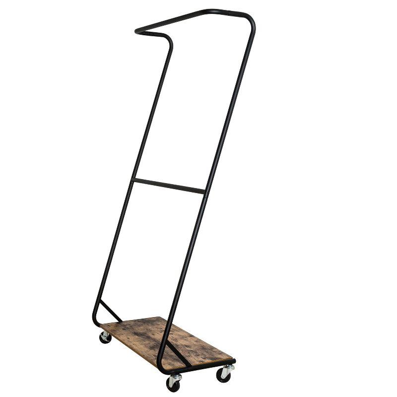 Honey-Can-Do Rustic Z-Frame Garment Rack Brown: Steel Frame Clothing & Closet Rack, 30 lb Capacity, Anti-Tip Hardware