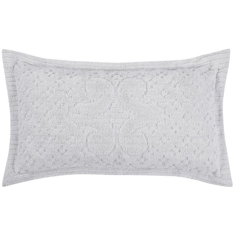 King White Cotton Tufted Medallion Design Sham