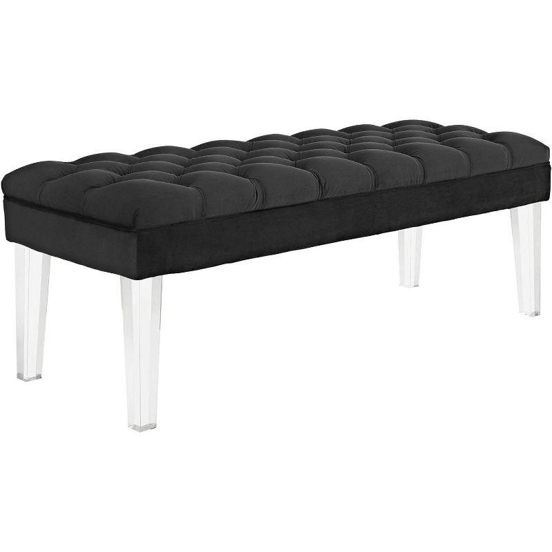 Modway Valet Velvet Bench – Tufted Upholstered Accent Bench with Acrylic Legs for Entryways, Bedrooms, or Dressing Areas