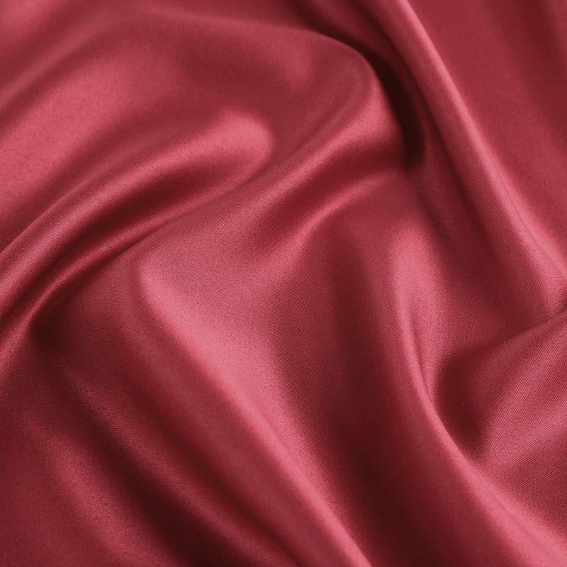 PiccoCasa Silky Satin Soft Breathable Envelope Closure Pillowcases 2 Pcs Burgundy 20"x26"