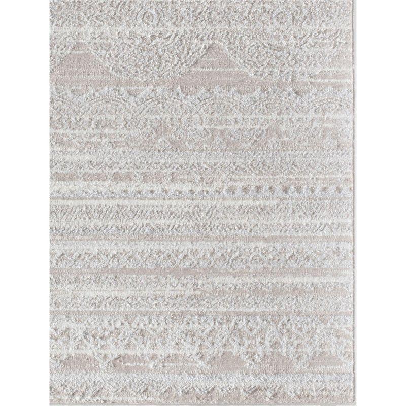 Rugs America Leopold LX10B Misty Cream Transitional Cream Area Rug for Dining Room Rug Neutral Rug Living Room Rug Kitchen, 5'3"x7'