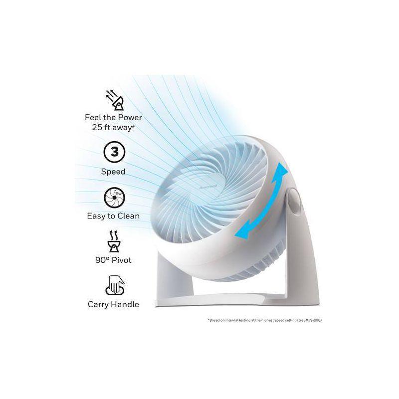 Honeywell TurboForce Table Air Circulator Fan White HT904: Portable Desk Fan, Quiet Operation, Adjustable Tilt, 3 Speeds