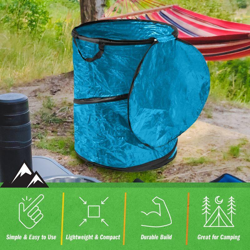 wakeman Wakeman Collapsible Pop Up Trash Can with Zippered Lid - Recycle Bin for Camping or Parties
