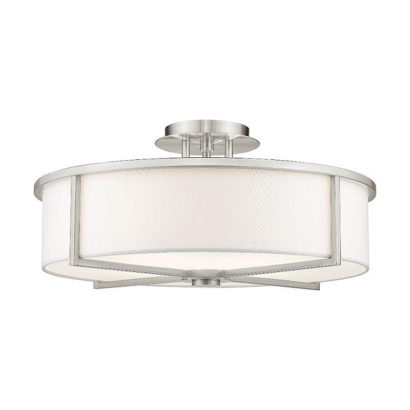 Livex Lighting Wesley 4 - Light Semi-Flush Mount in  Brushed Nickel