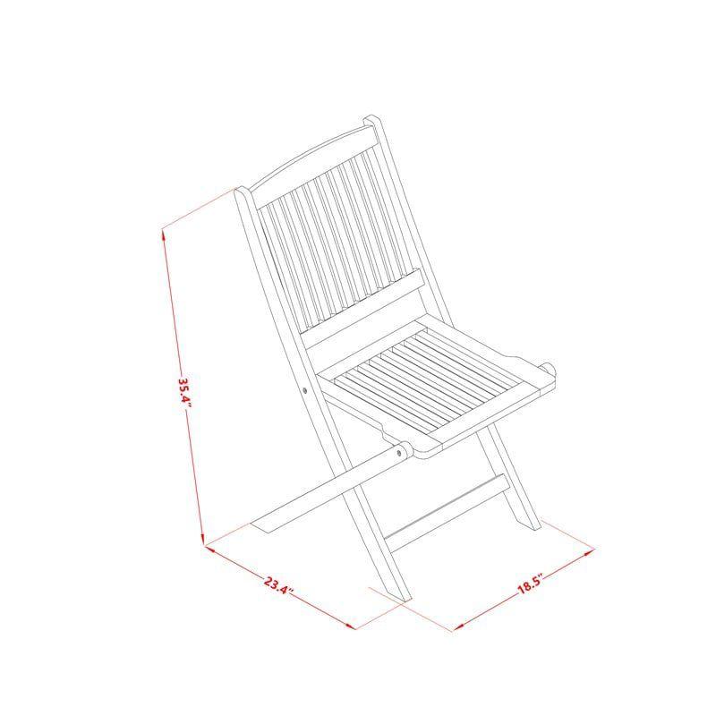 East West Furniture Cameron Patio Dining Chairs in Natural Oil (Set of 2)