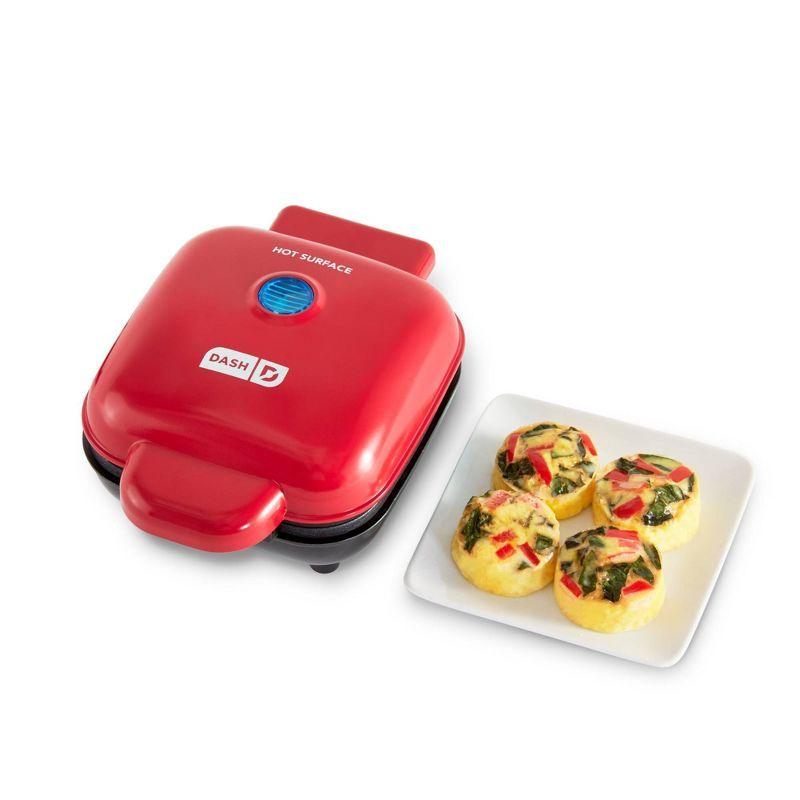 Dash Red Ceramic Egg Bite Maker with Silicone Cups