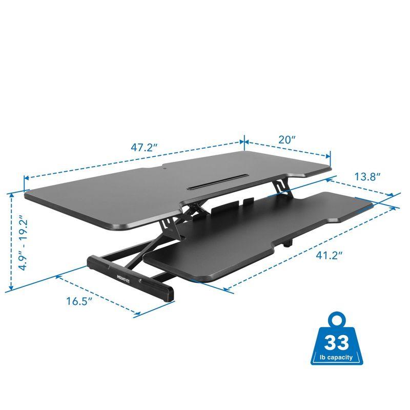 Mount-It! Large Standing Desk Converter with 47" Desktop, Black