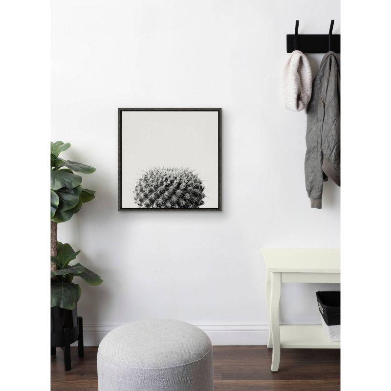 22" x 22" Sylvie Haze Succulent Cactus Short Framed Wall Canvas by The Creative Bunch Studio - Kate & Laurel All Things Decor