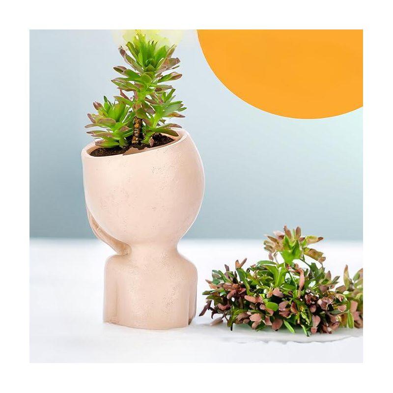 Noa Store Face Planters Pots Head - Beige