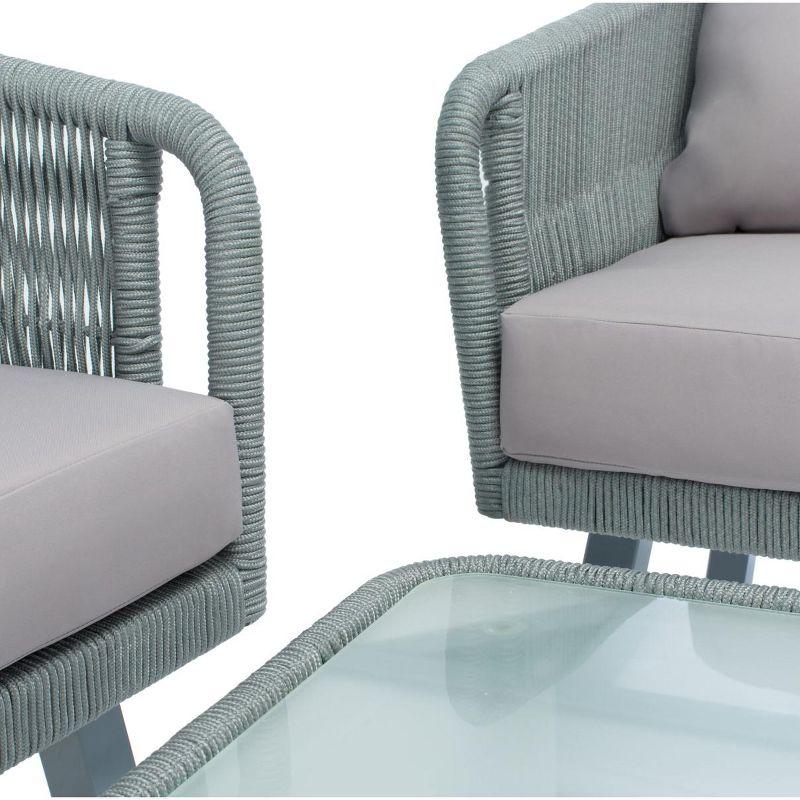 Kerson 4 Piece Rope Living Set - Indoor/Outdoor - PAT7519 - Grey/Grey - Safavieh