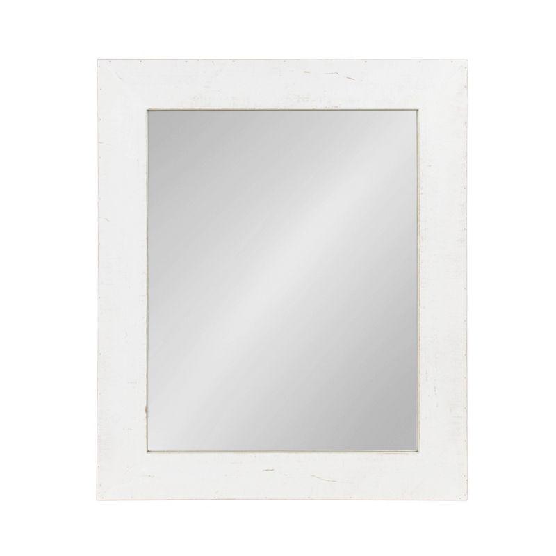 30" x 36" Garvey Wood Framed Wall Mirror White - Kate and Laurel: Modern Rectangle, No Assembly, Wall Mount