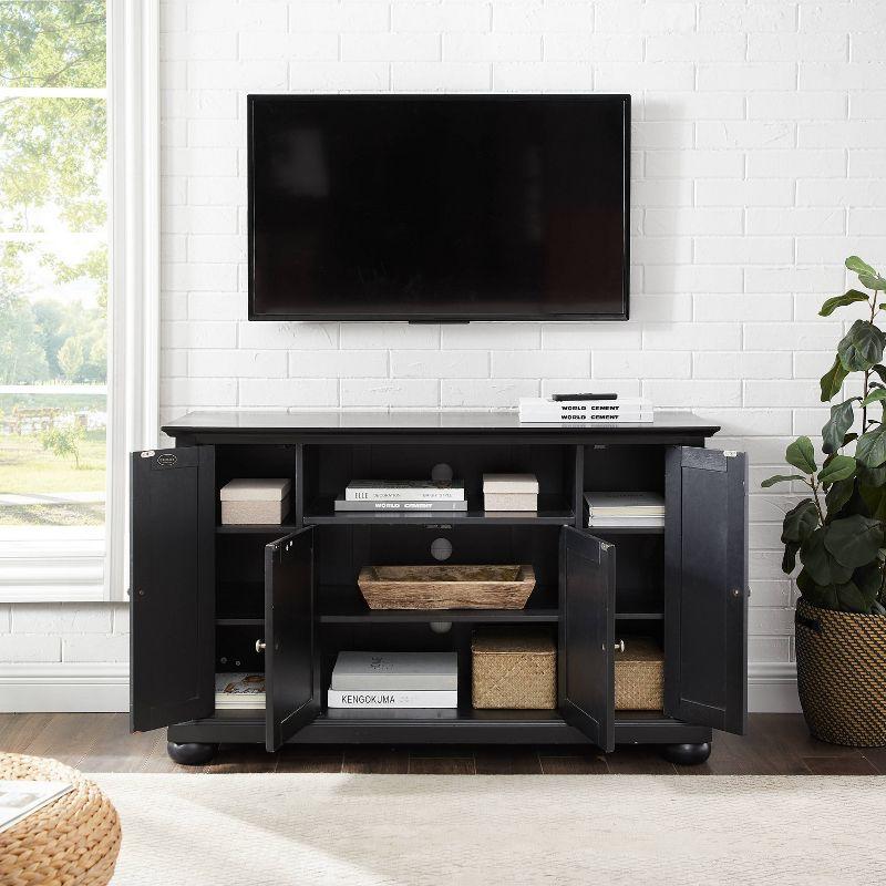 Alexandria Black Wood TV Stand with Cabinets