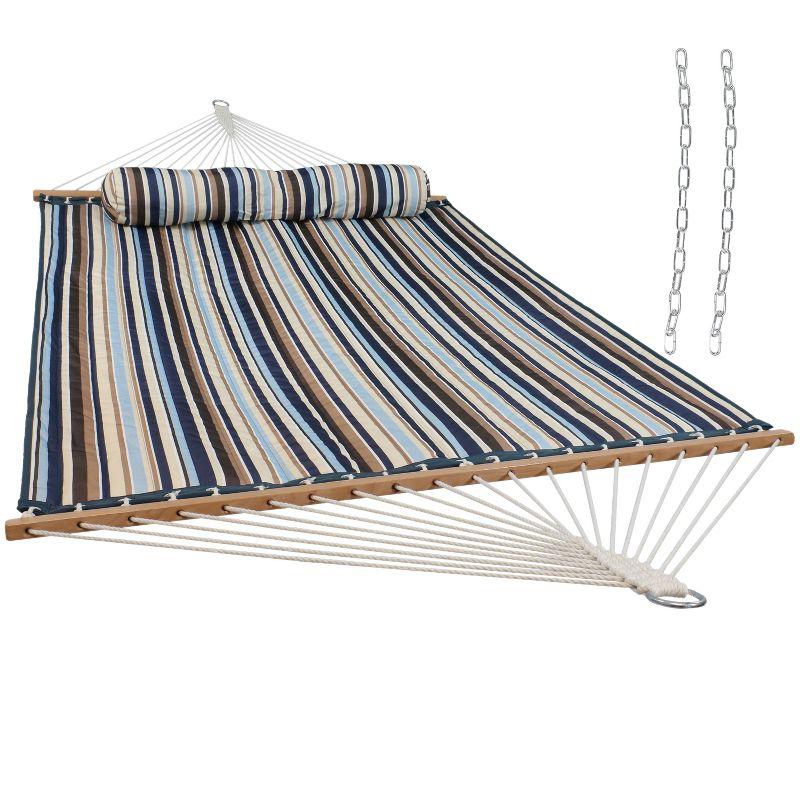 2-Person Quilted Polyester Spreader Bar Hammock