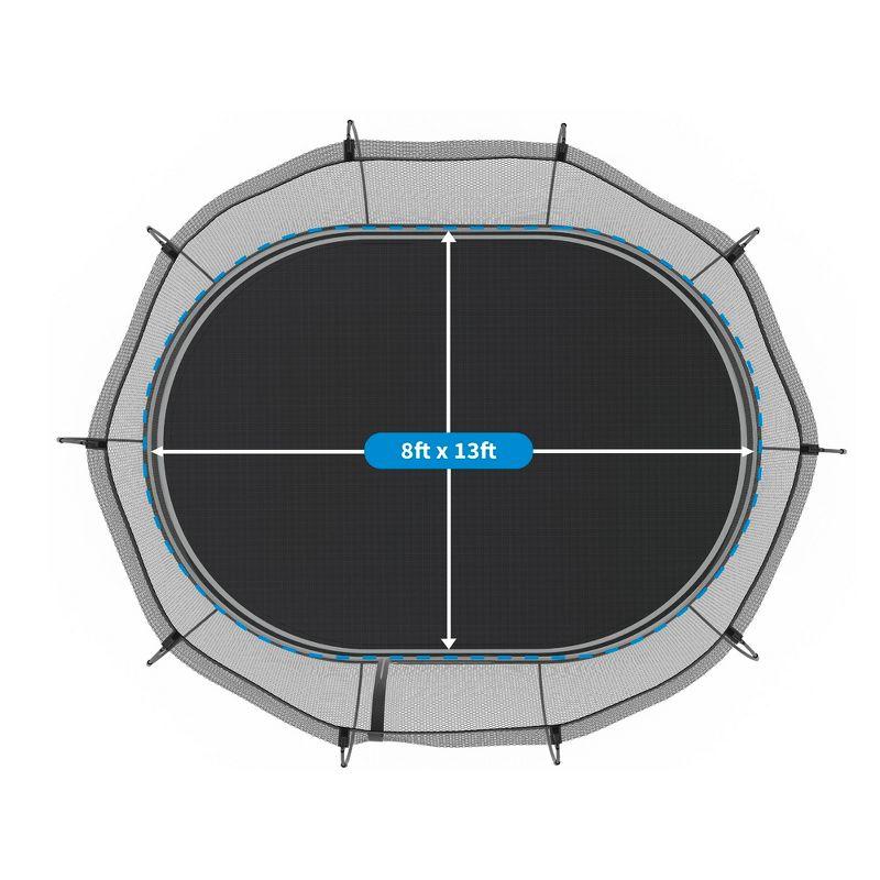 Springfree 8' x 13' Black Oval Springless Trampoline with Enclosure