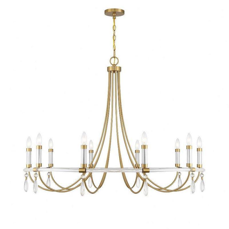 Mayfair 10-Light Chandelier in Warm Brass and Chrome