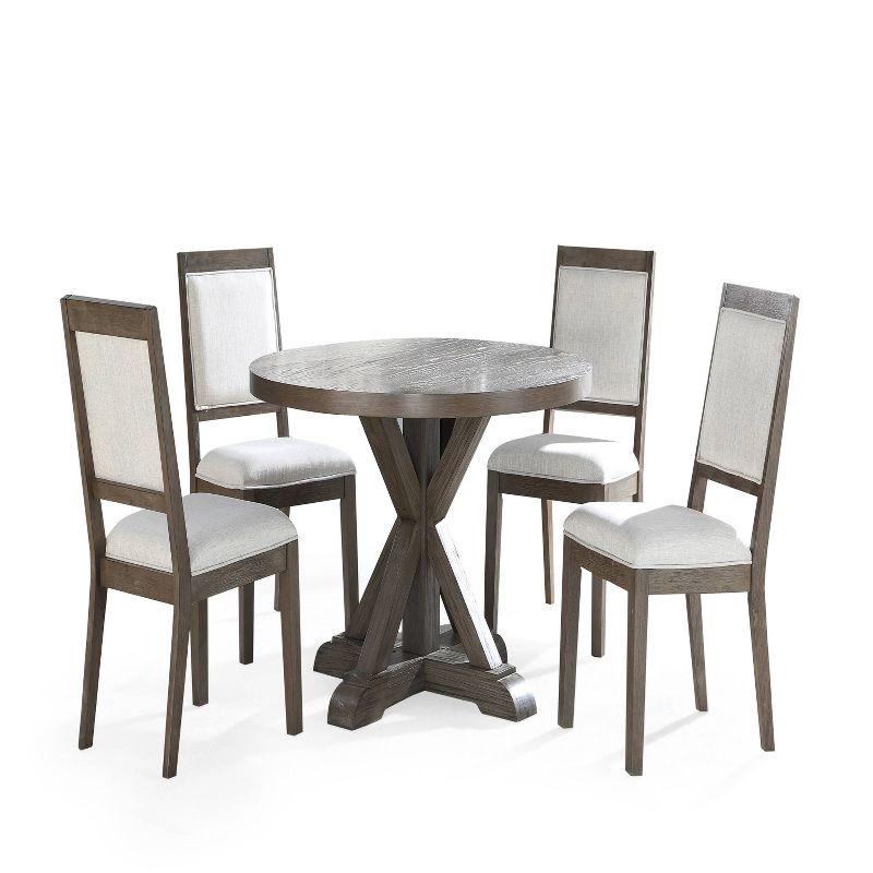 48" Molly Round Dining Table Gray - Steve Silver Co.: Contemporary Style, Textured Wood Veneer, Seats 4