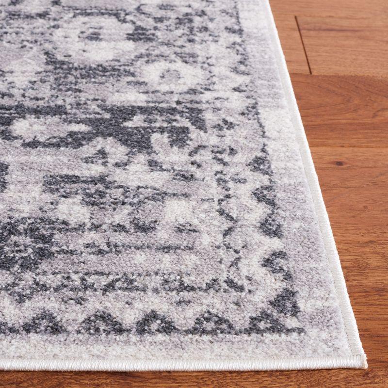 Gray Abstract 8' x 10' Synthetic Easy Care Rug