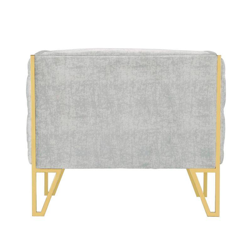 Set of 2 Vector Velvet Accent Chairs Gray - Manhattan Comfort: Plush Upholstery, No Assembly Required