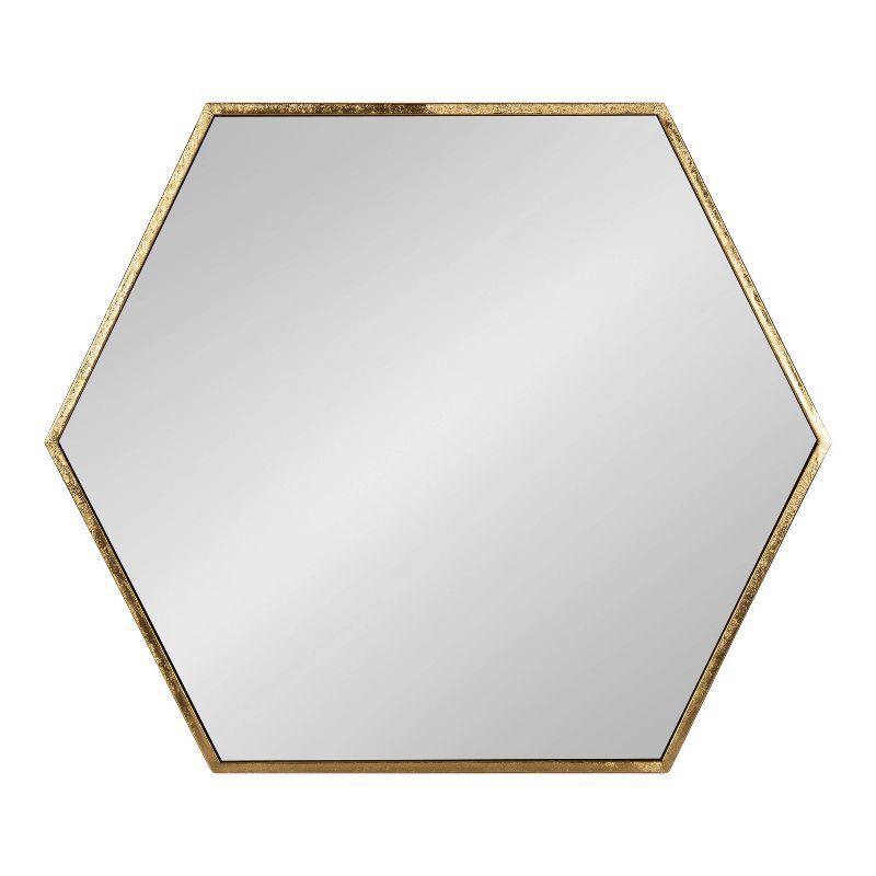 McNeer 22" x 25" Geometric Gold Hexagon Wall Mirror