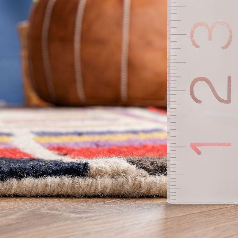Nuloom Ofelia Geometric 10x13 Wool Indoor Area Rug for Living Room Bedroom Dining Room Kitchen, Multicolor/Black