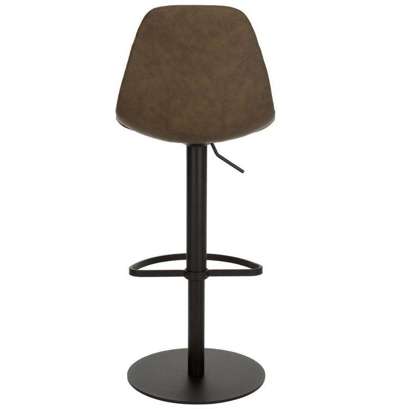 Sky Adjustable Swivel Barstool - Olive/Black - Safavieh