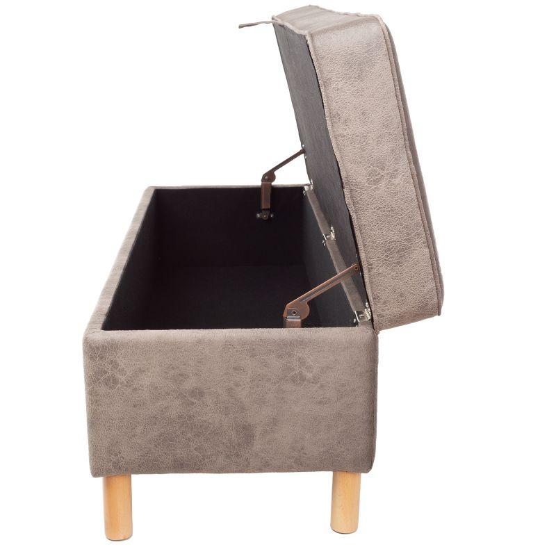 Lavish Home Upholstered Storage Ottoman with Lift Top