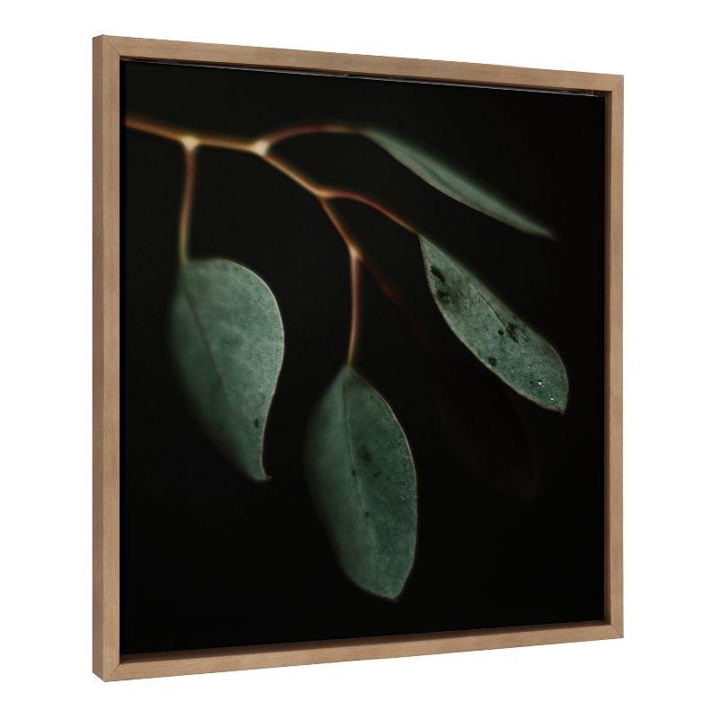 22" x 22" Sylvie Eucalyptus Leaves Framed Canvas by Alicia Abla Gold: Wall Decor, Botanical Theme - Kate & Laurel All Things Decor