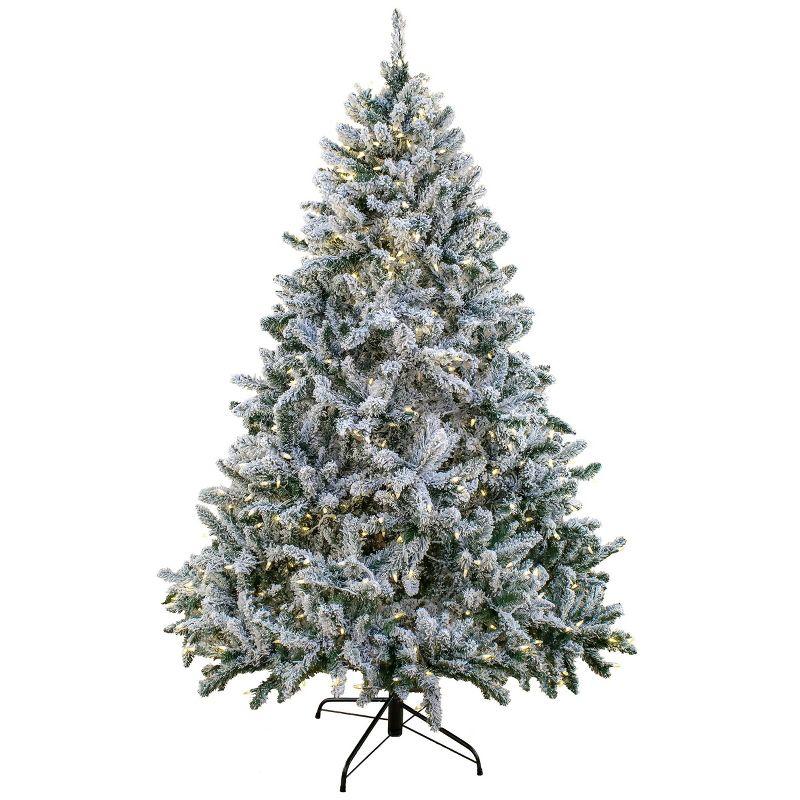 9' Snowy Hudson Pine Pre-Lit Artificial Christmas Tree with Warm White LED Lights