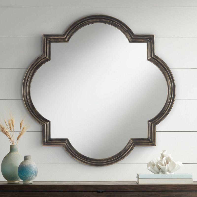 Quatrefoil Oil Rubbed Bronze Wood Bathroom Vanity Mirror