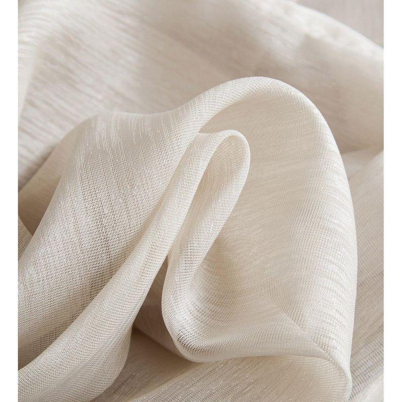 HLC.ME Semi Sheer Voile Light Filtering Transparent Window Curtain Grommet Panels - Set of 2 - Beige, 54 W x 72 L