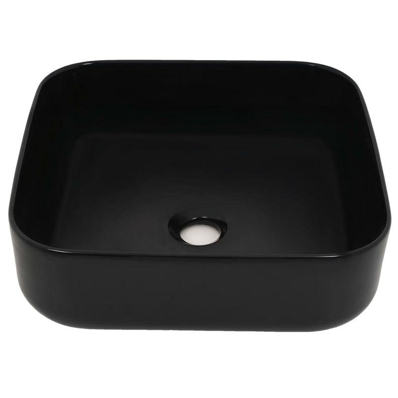 Basin Ceramic Square Black 15"x15"x5.3"