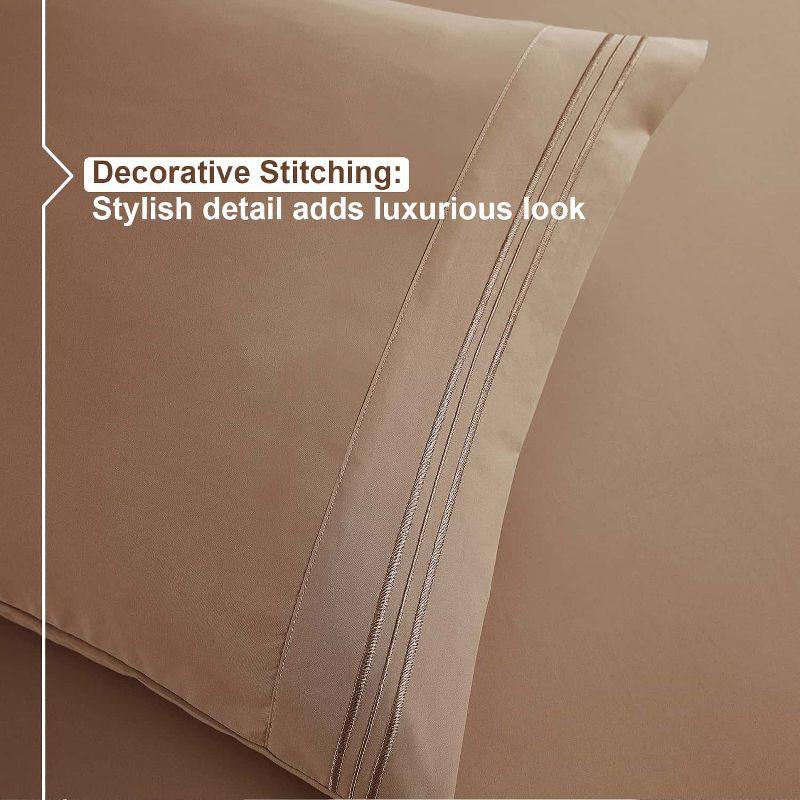Nestl 4 Piece Queen Bed Sheet Set, Deep Pocket Extra Soft Microfiber Queen Sheets - Taupe Sand