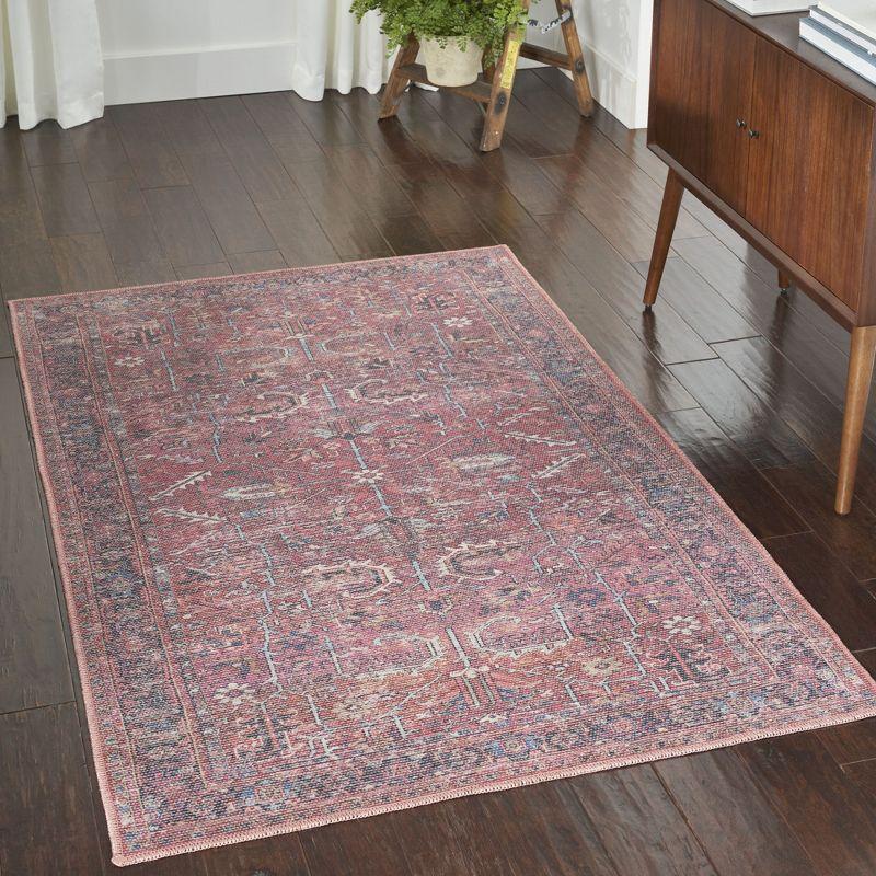 Machine Washable Oriental Red Area Rug