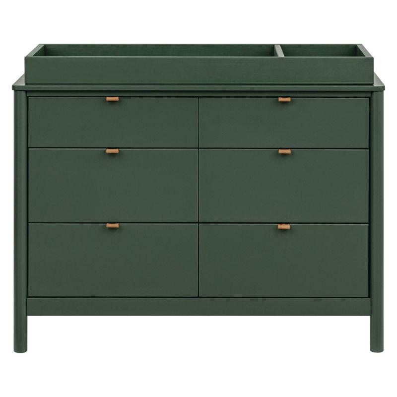 Forest Green 6-Drawer Dresser with Vegan Leather Pulls