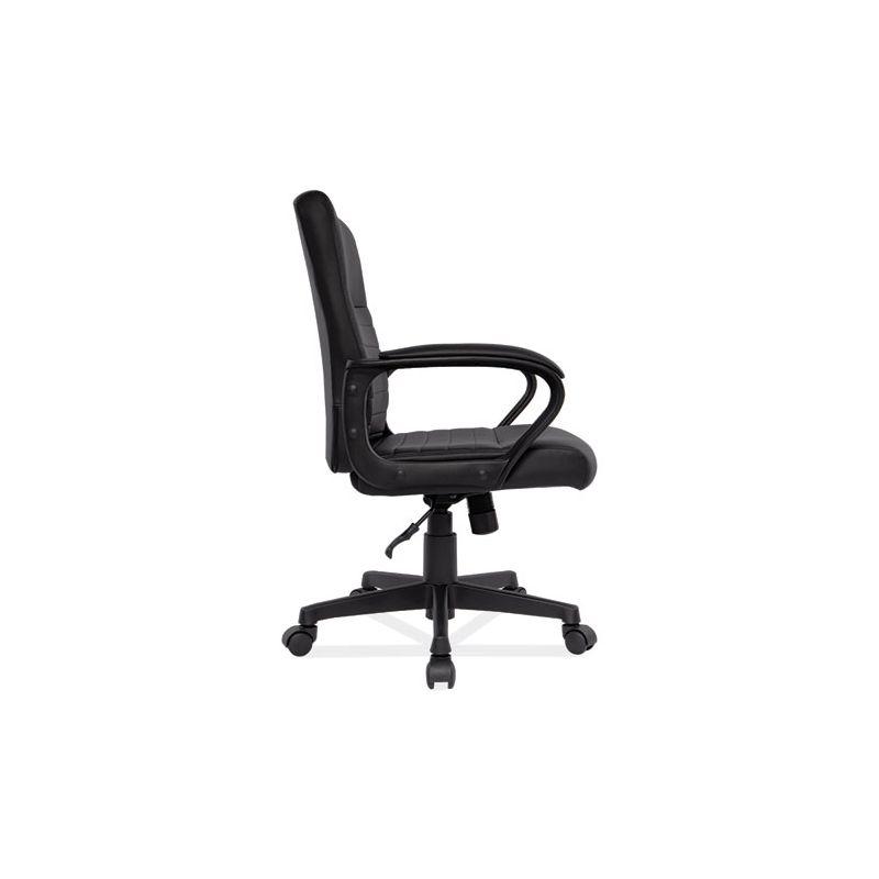 Sleek Executive Black Leather Manager Chair with Adjustable Height