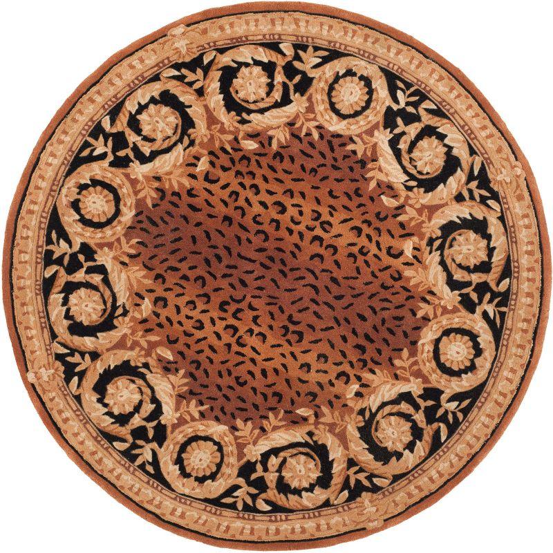 Naples NA712 Hand Tufted Area Rug - Black/Gold - 6' Round - Safavieh.