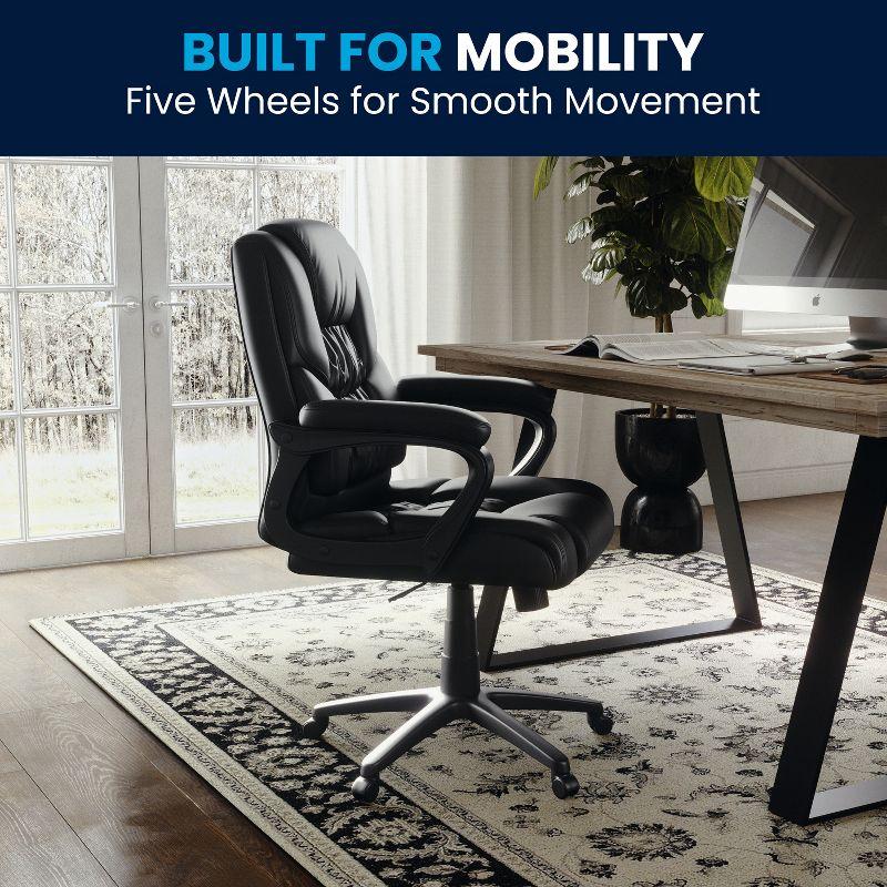 Flash Furniture Big & Tall LeatherSoft Ergonomic Office Chair with Padded Armrests