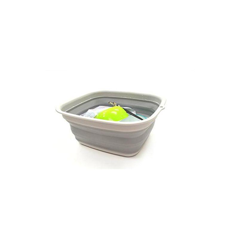 SAMMART 7.7L (2 Gallon) Collapsible Tub - Foldable Dish Tub, Grey