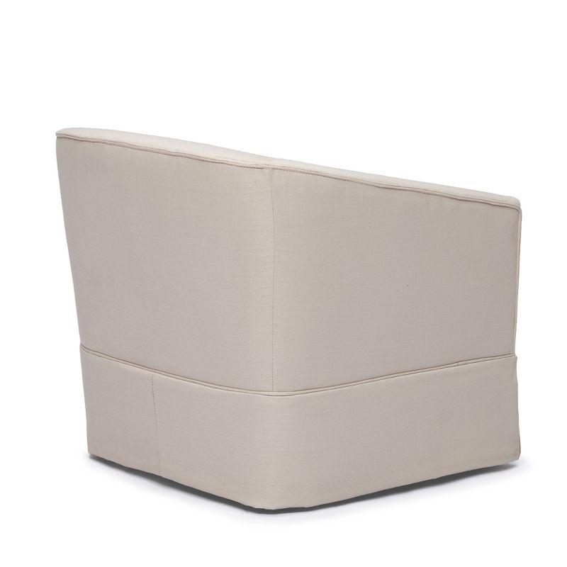 Comfort Pointe Elm Skirted Swivel Accent Chair Linen: Polyester Upholstery, No Assembly, Foam Fill