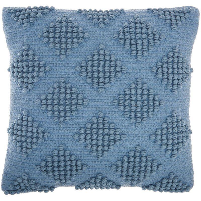 18"x18" Life Styles Woven Diamonds Square Throw Pillow Ocean Blue - Mina Victory: Cotton & Polyester, Removable Cover, Indoor Use