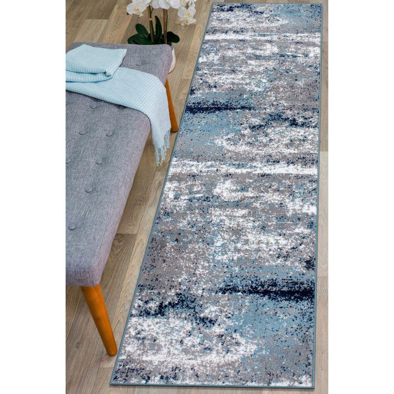 World Rug Gallery Distressed Abstract Watercolor Area Rug