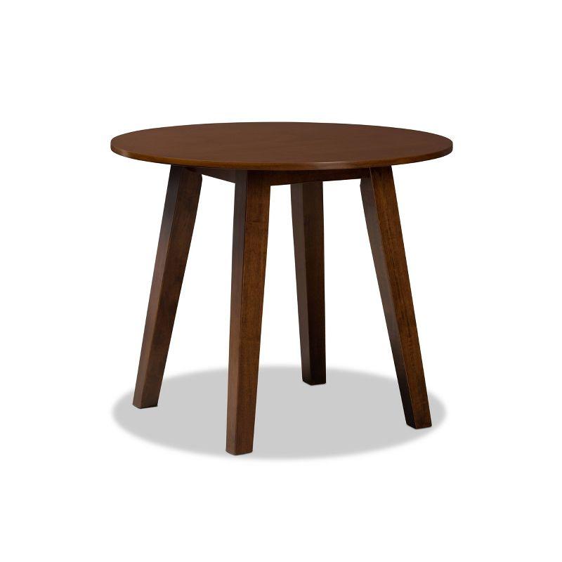 Ela 36" Contemporary Walnut Round Wood Dining Table