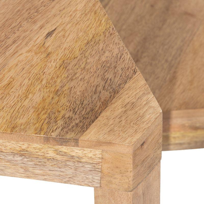 Kate and Laurel Talcott Triangle Wood Nesting Table, 2 Piece, Natural