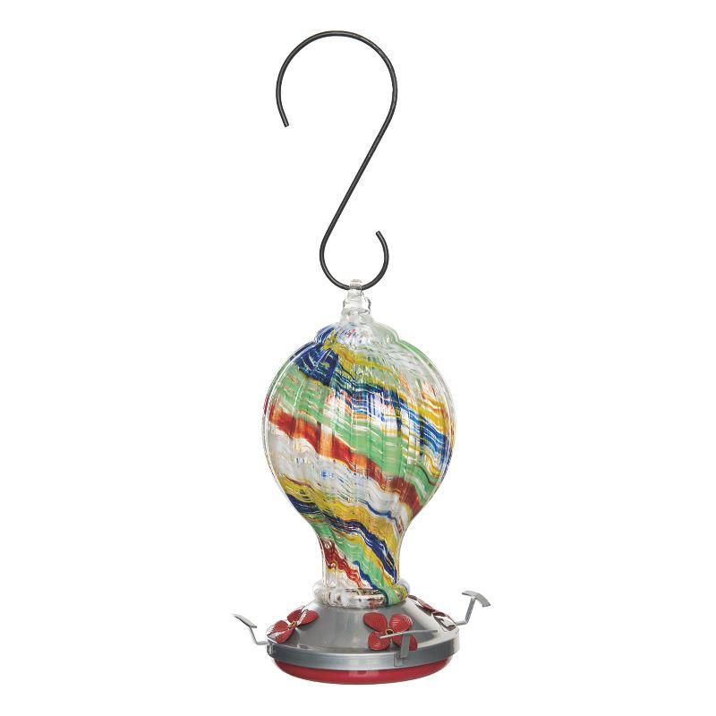 Enchanted Garden Glass Hanging Hummingbird Feeder