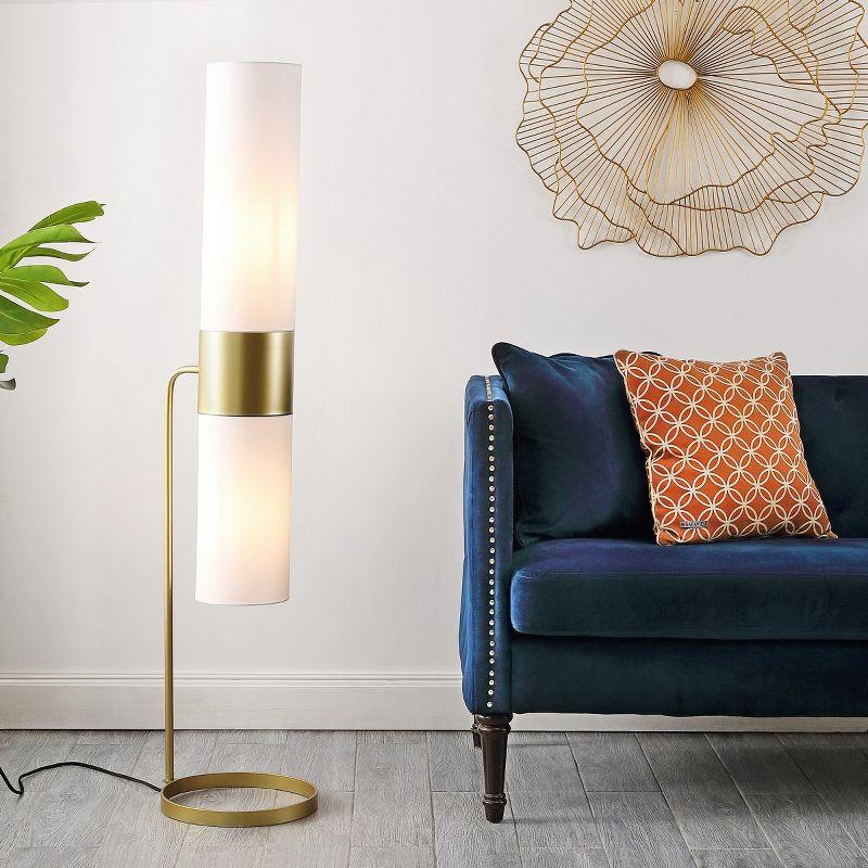 Fierro 55" Gold and White Modern Minimalist Floor Lamp