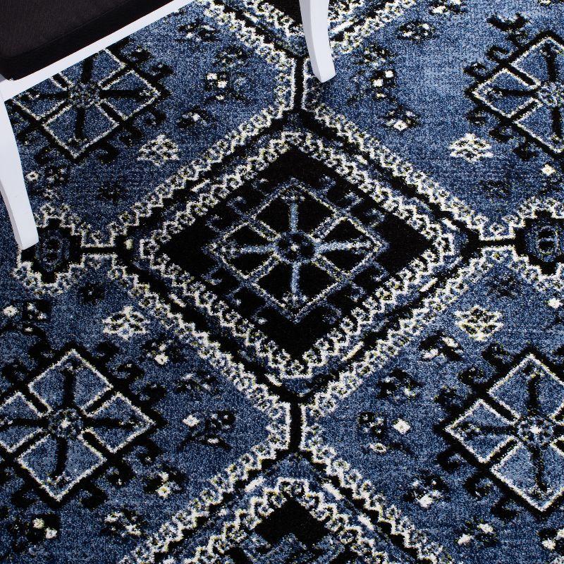 Vintage Hamadan VTH293 Power Loomed Area Rug - Blue/Black - 8'x10' - Safavieh.