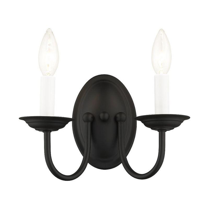 Black Steel Traditional Wall Mount Sconce Light