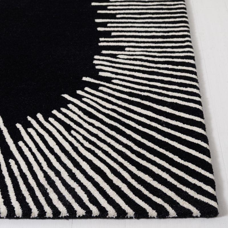 Fifth Avenue FTV129 Hand Tufted Area Rug - Black/Ivory - 5'x5' - Safavieh.