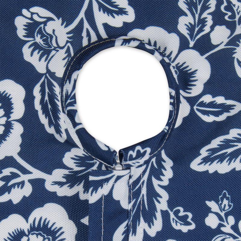 Design Imports  Nautical Blue Floral Print Outdoor Tablecloth With Zipper 60X84