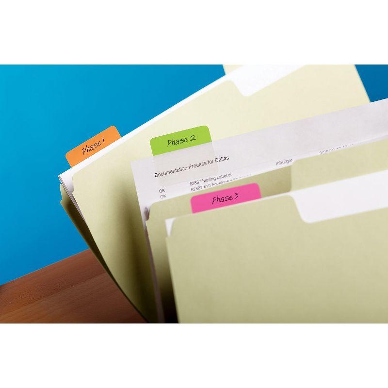 Post-it File Tabs 2 x 1 1/2 Solid Flat Assorted Bright 24/Pack 686PLOY